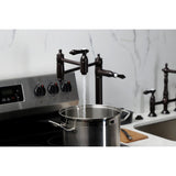 Heirloom Two-Handle 1-Hole Deck Mount Pot Filler Faucet