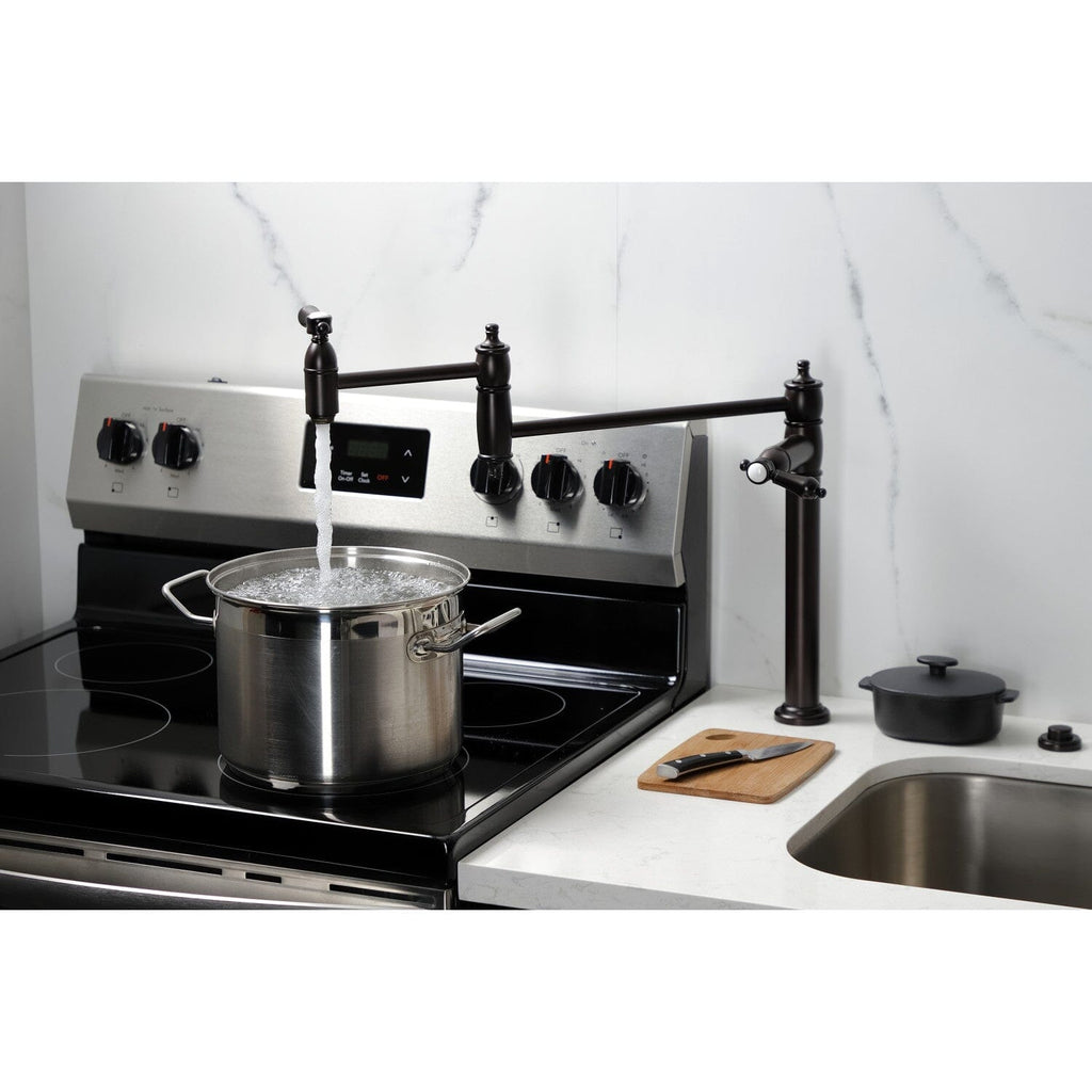 Heirloom Two-Handle 1-Hole Deck Mount Pot Filler Faucet
