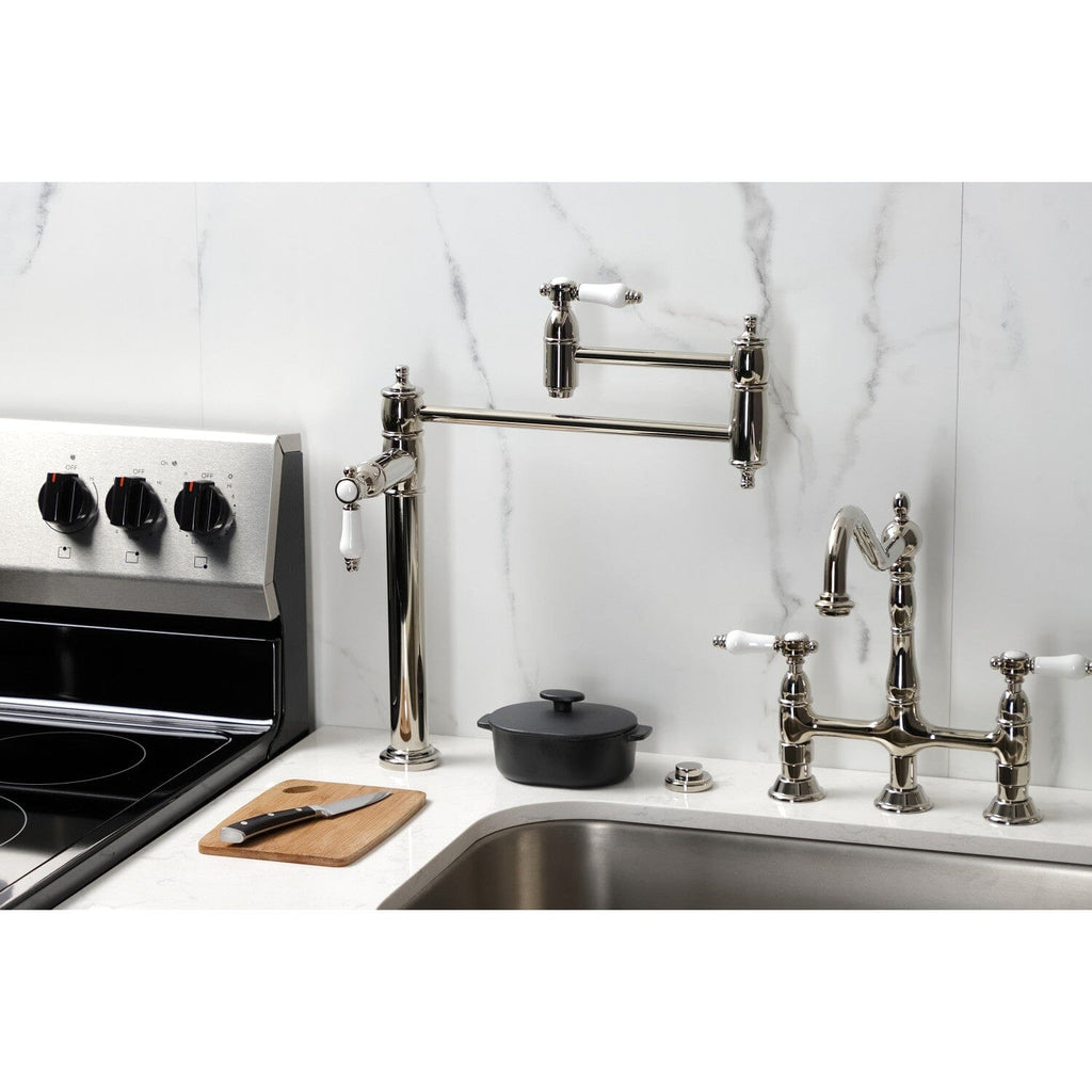 Bel-Air Two-Handle 1-Hole Deck Mount Pot Filler Faucet