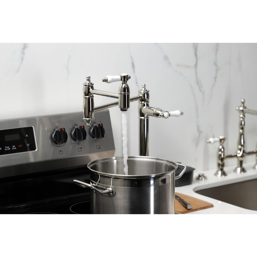 Bel-Air Two-Handle 1-Hole Deck Mount Pot Filler Faucet