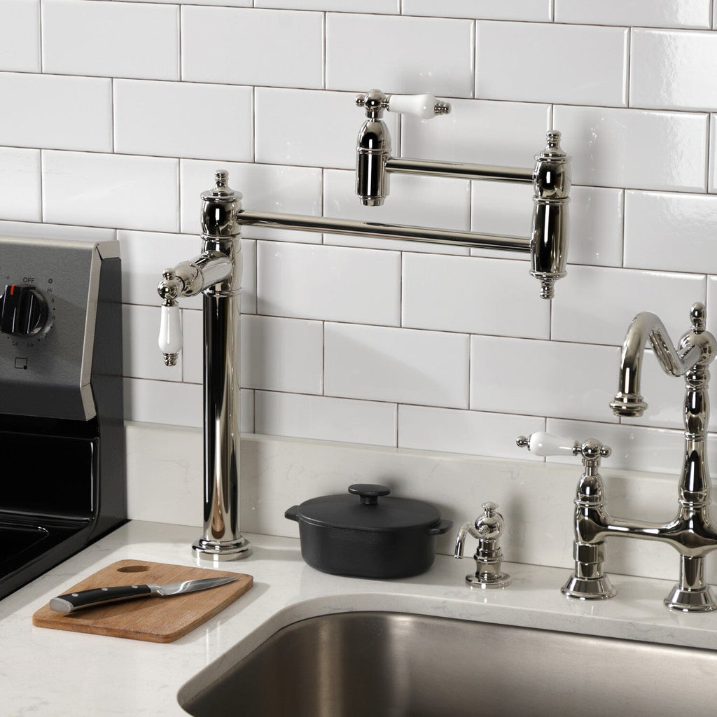 Restoration Two-Handle 1-Hole Deck Mount Pot Filler Faucet