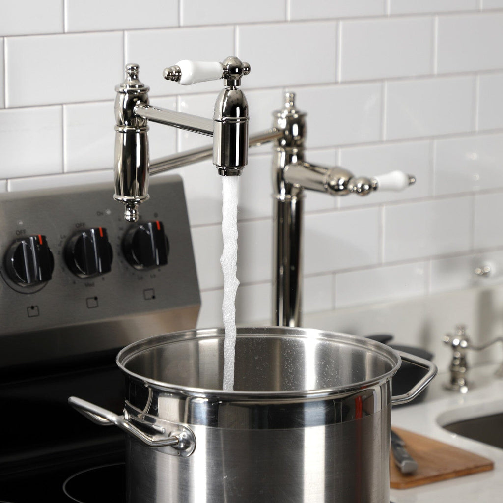 Restoration Two-Handle 1-Hole Deck Mount Pot Filler Faucet