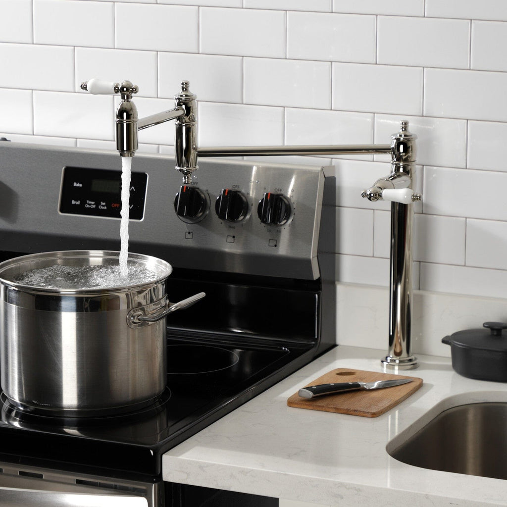 Restoration Two-Handle 1-Hole Deck Mount Pot Filler Faucet