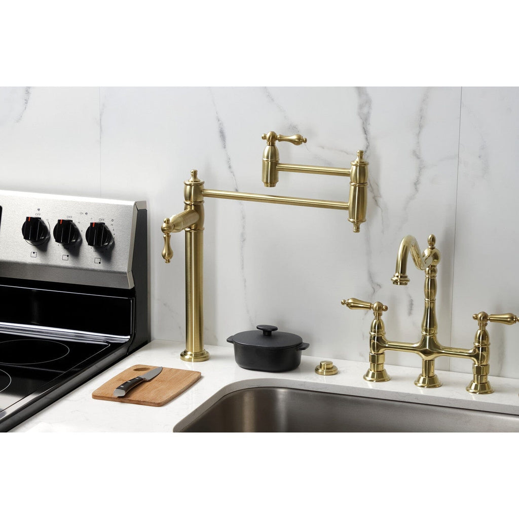 Restoration Two-Handle 1-Hole Deck Mount Pot Filler Faucet