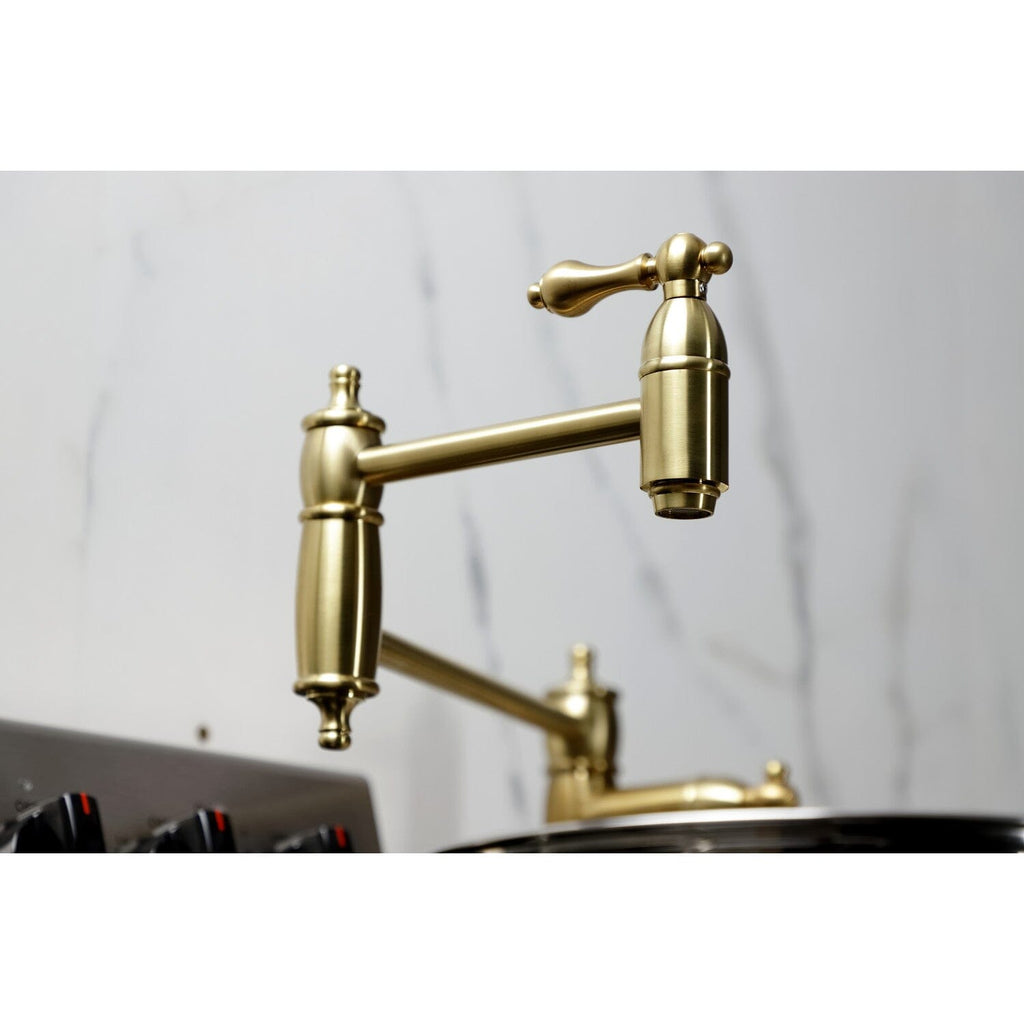Restoration Two-Handle 1-Hole Deck Mount Pot Filler Faucet