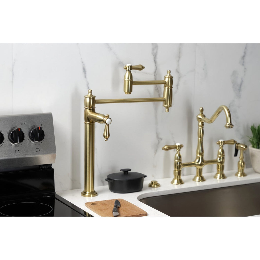 Heirloom Two-Handle 1-Hole Deck Mount Pot Filler Faucet