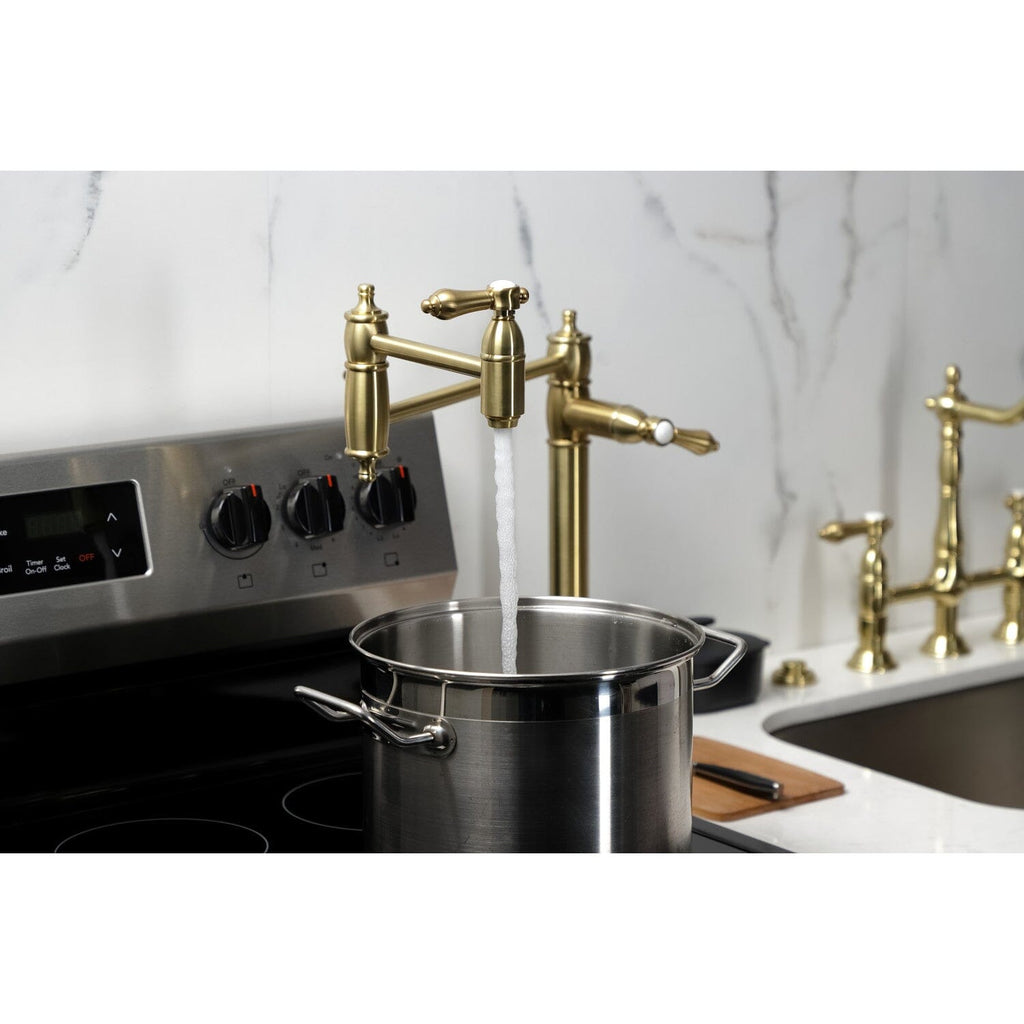 Heirloom Two-Handle 1-Hole Deck Mount Pot Filler Faucet