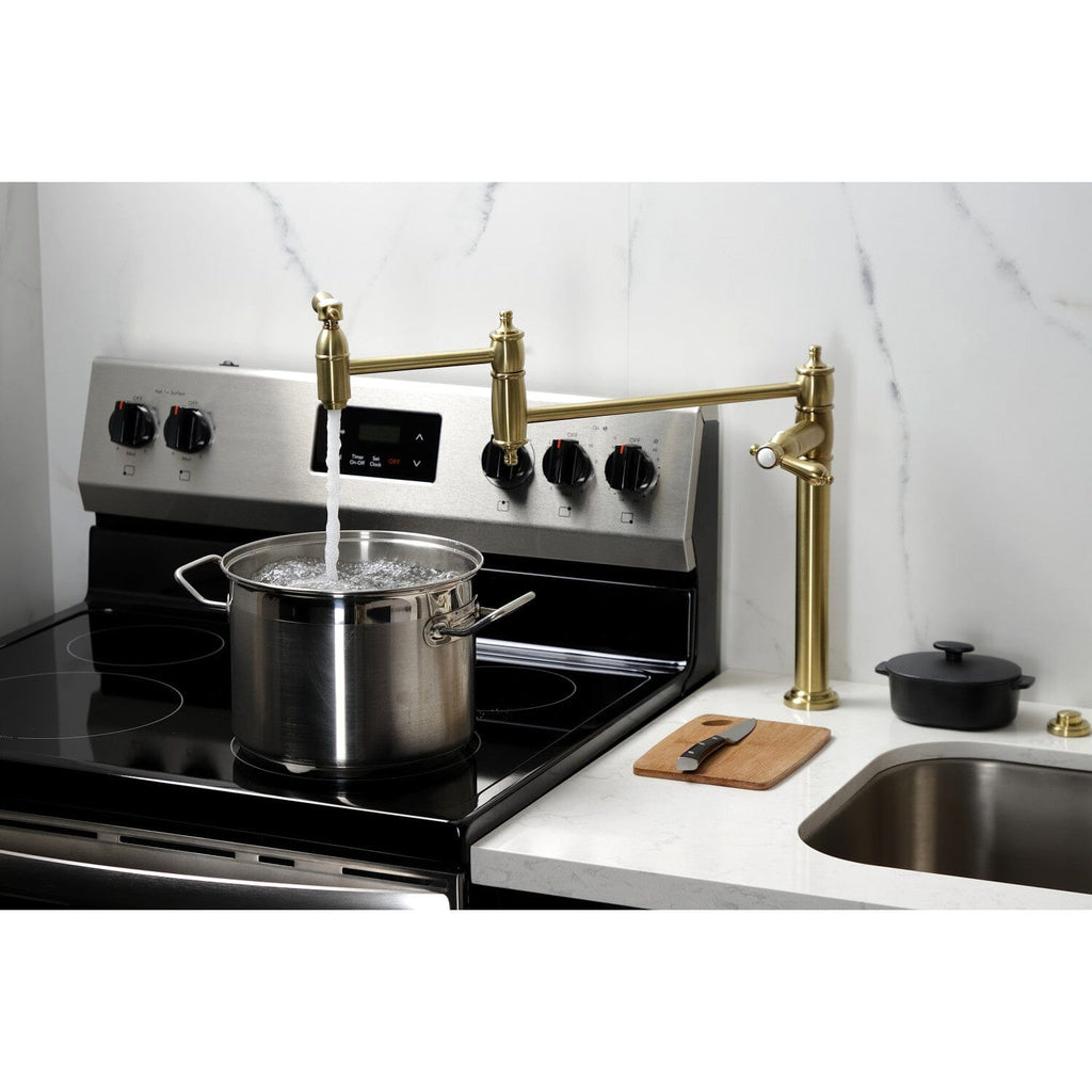Heirloom Two-Handle 1-Hole Deck Mount Pot Filler Faucet
