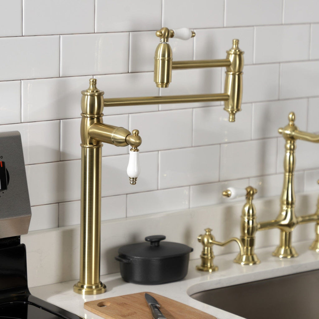 Restoration Two-Handle 1-Hole Deck Mount Pot Filler Faucet