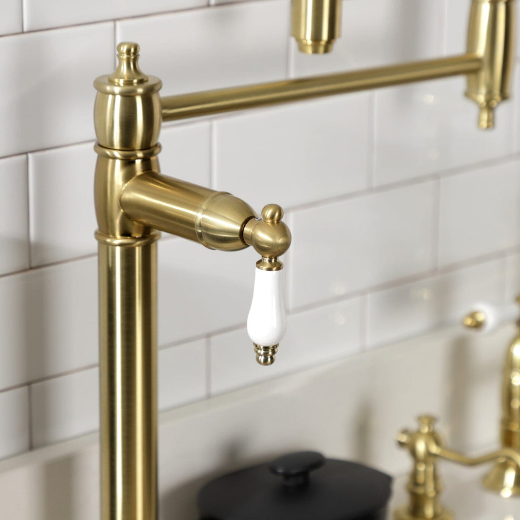 Restoration Two-Handle 1-Hole Deck Mount Pot Filler Faucet