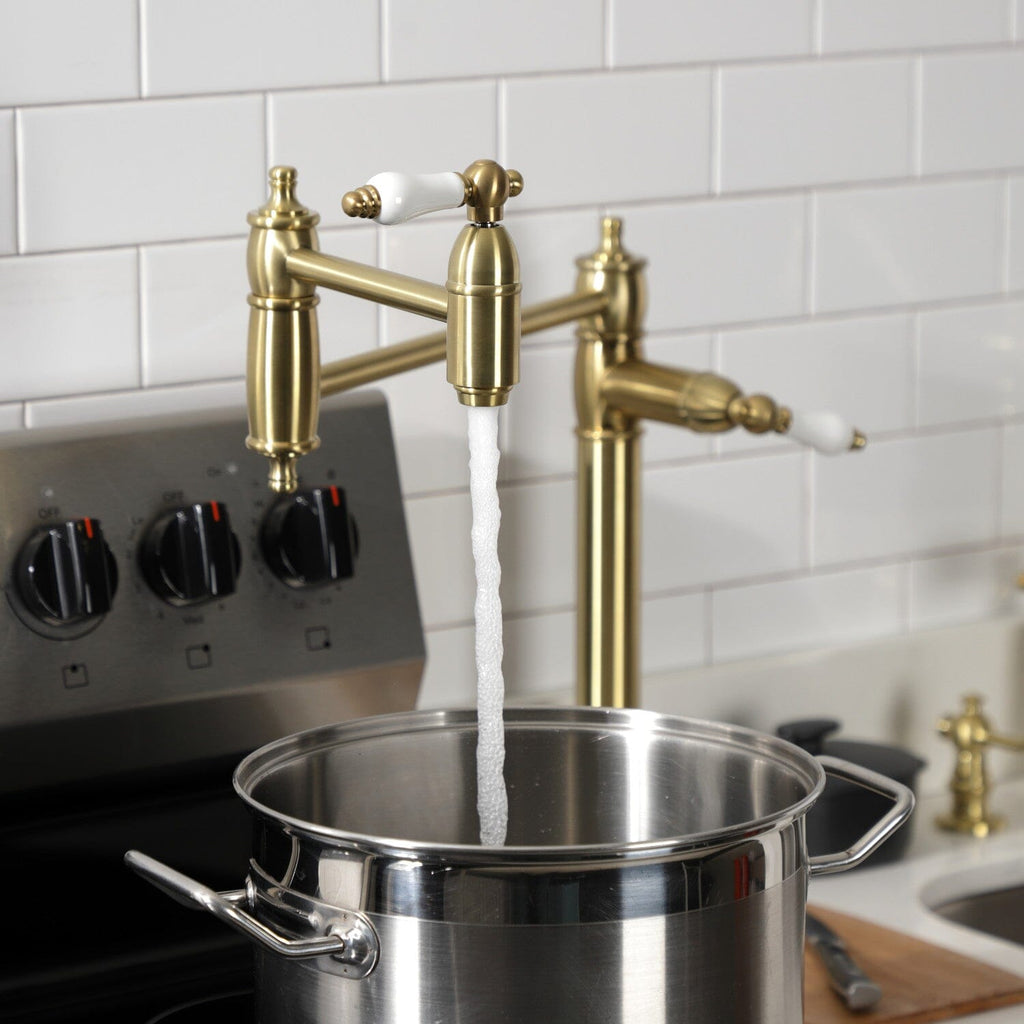 Restoration Two-Handle 1-Hole Deck Mount Pot Filler Faucet
