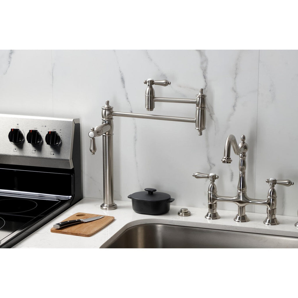 Heirloom Two-Handle 1-Hole Deck Mount Pot Filler Faucet