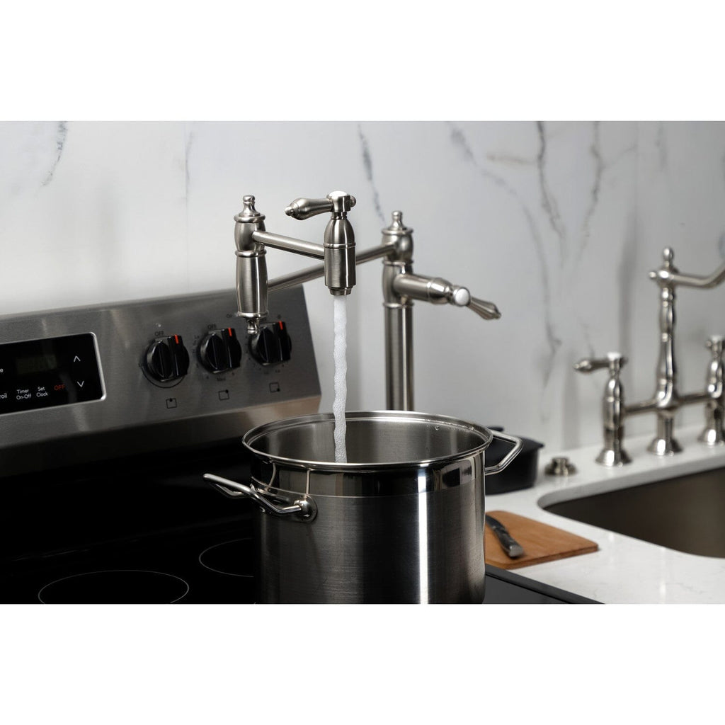 Heirloom Two-Handle 1-Hole Deck Mount Pot Filler Faucet