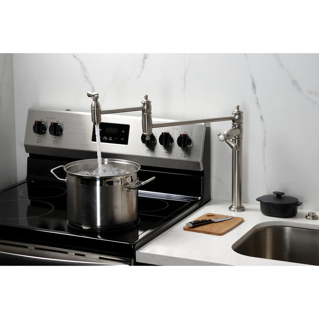 Heirloom Two-Handle 1-Hole Deck Mount Pot Filler Faucet