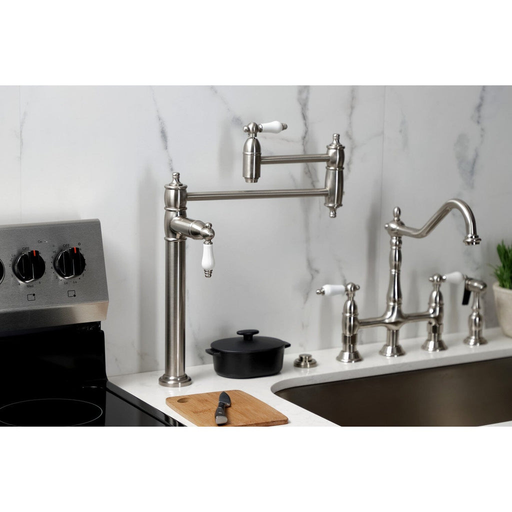 Restoration Two-Handle 1-Hole Deck Mount Pot Filler Faucet