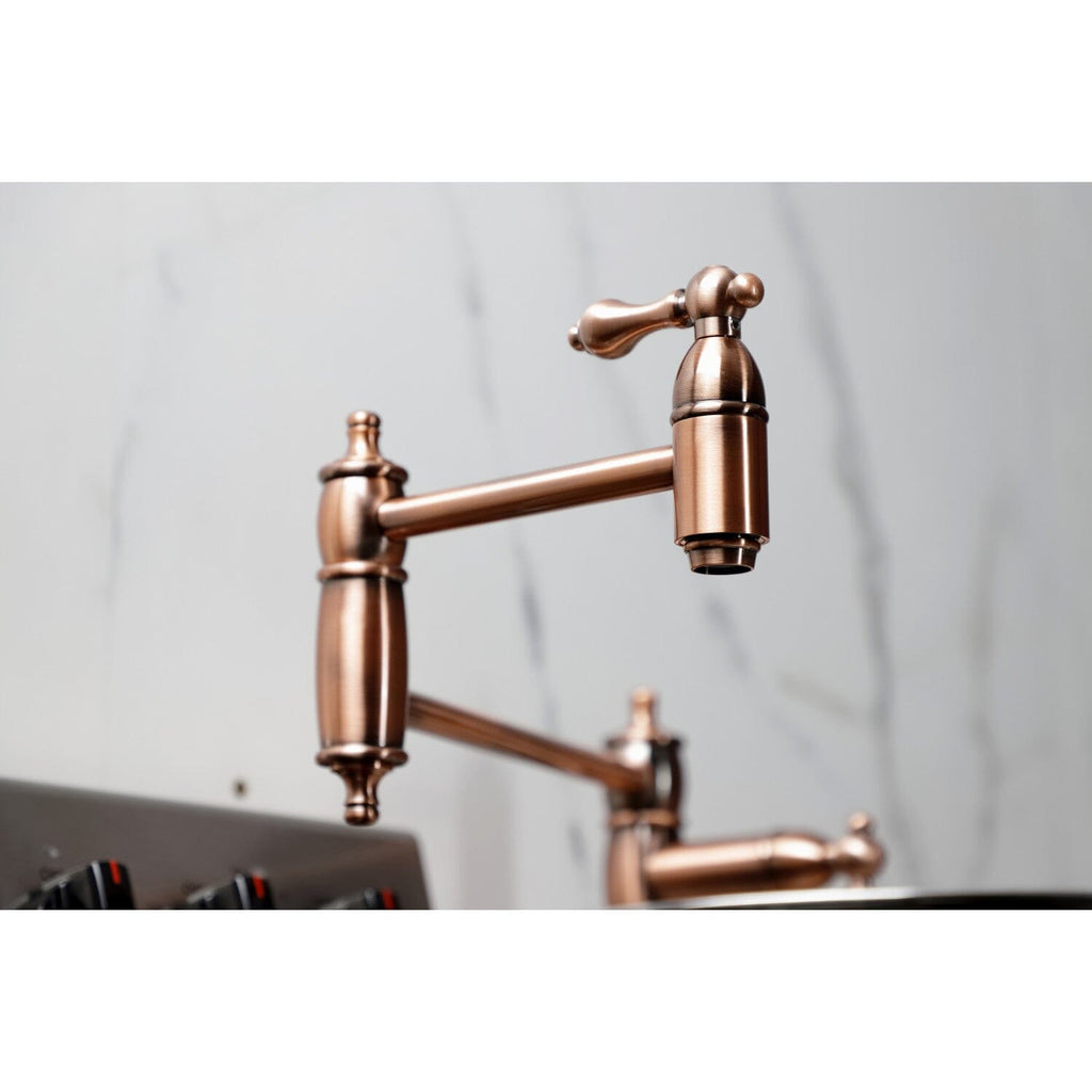 Restoration Two-Handle 1-Hole Deck Mount Pot Filler Faucet