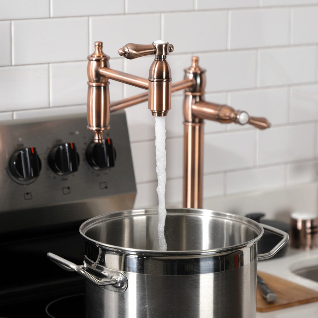Heirloom Two-Handle 1-Hole Deck Mount Pot Filler Faucet