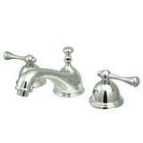 Vintage Two-Handle 3-Hole Deck Mount Widespread Bathroom Faucet with Brass Pop-Up