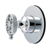 Wendell Single-Handle Six-Way Diverter Valve with Knurled Handle and Round Trim Kit