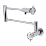 Webb Two-Handle 1-Hole Wall Mount Pot Filler Faucet with Knurled Handle