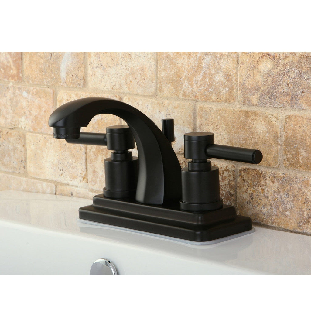 Concord Double-Handle 3-Hole Deck Mount 4-Inch Centerset Bathroom Faucet with Brass Pop-Up
