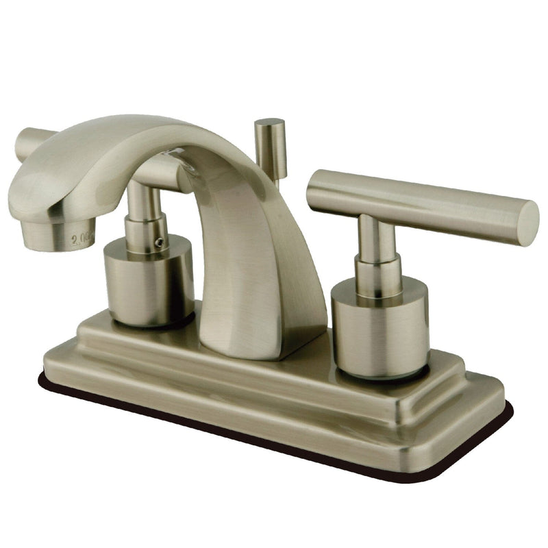 Manhattan Double-Handle 3-Hole Deck Mount 4-Inch Centerset Bathroom Faucet with Brass Pop-Up