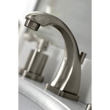 NuWave Two-Handle 3-Hole Deck Mount Widespread Bathroom Faucet with Brass Pop-Up Drain