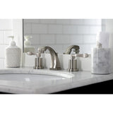 NuWave Two-Handle 3-Hole Deck Mount Widespread Bathroom Faucet with Brass Pop-Up Drain