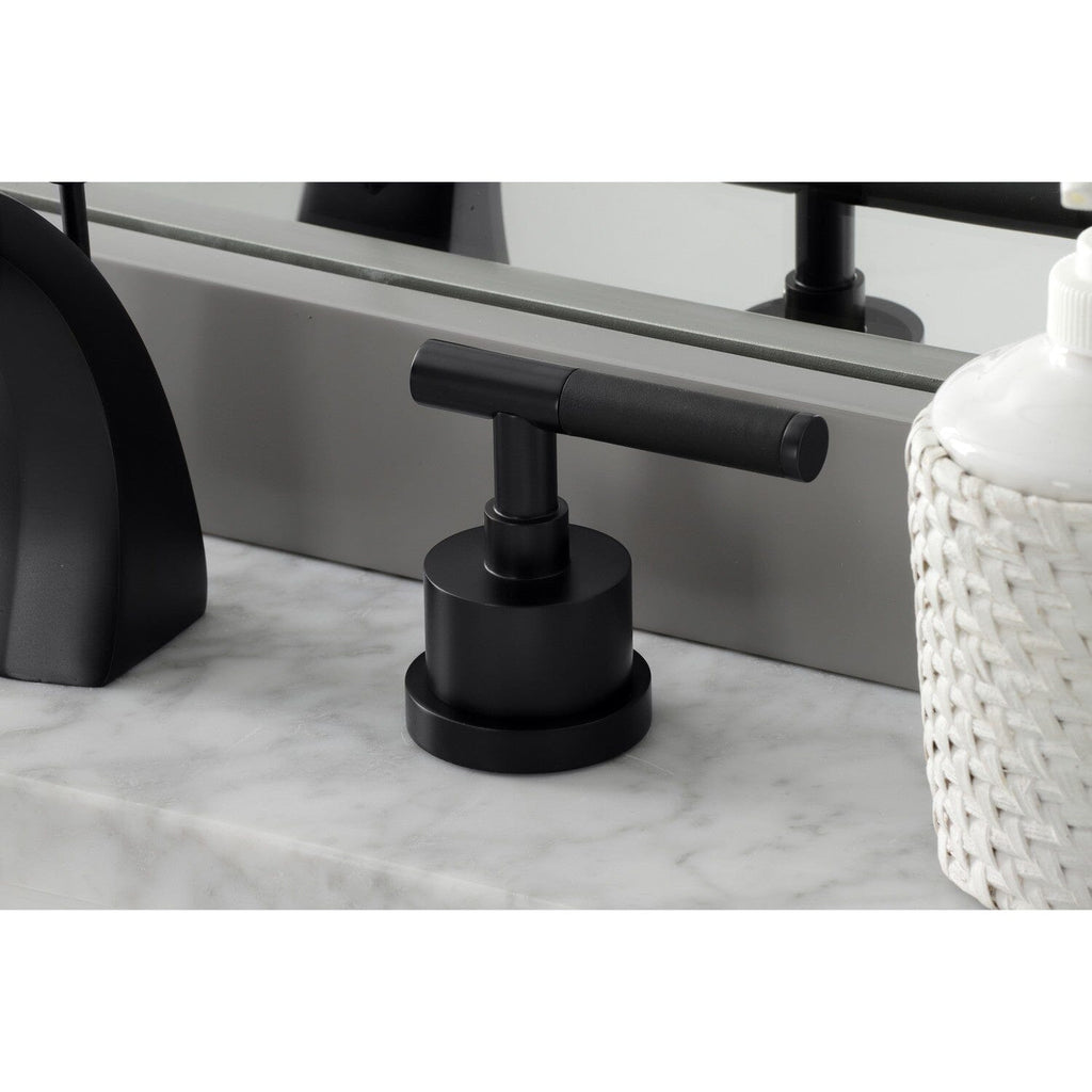Kaiser Two-Handle 3-Hole Deck Mount Widespread Bathroom Faucet with Brass Pop-Up Drain