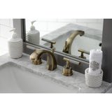 Kaiser Two-Handle 3-Hole Deck Mount Widespread Bathroom Faucet with Brass Pop-Up Drain