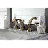 Kaiser Two-Handle 3-Hole Deck Mount Widespread Bathroom Faucet with Brass Pop-Up Drain