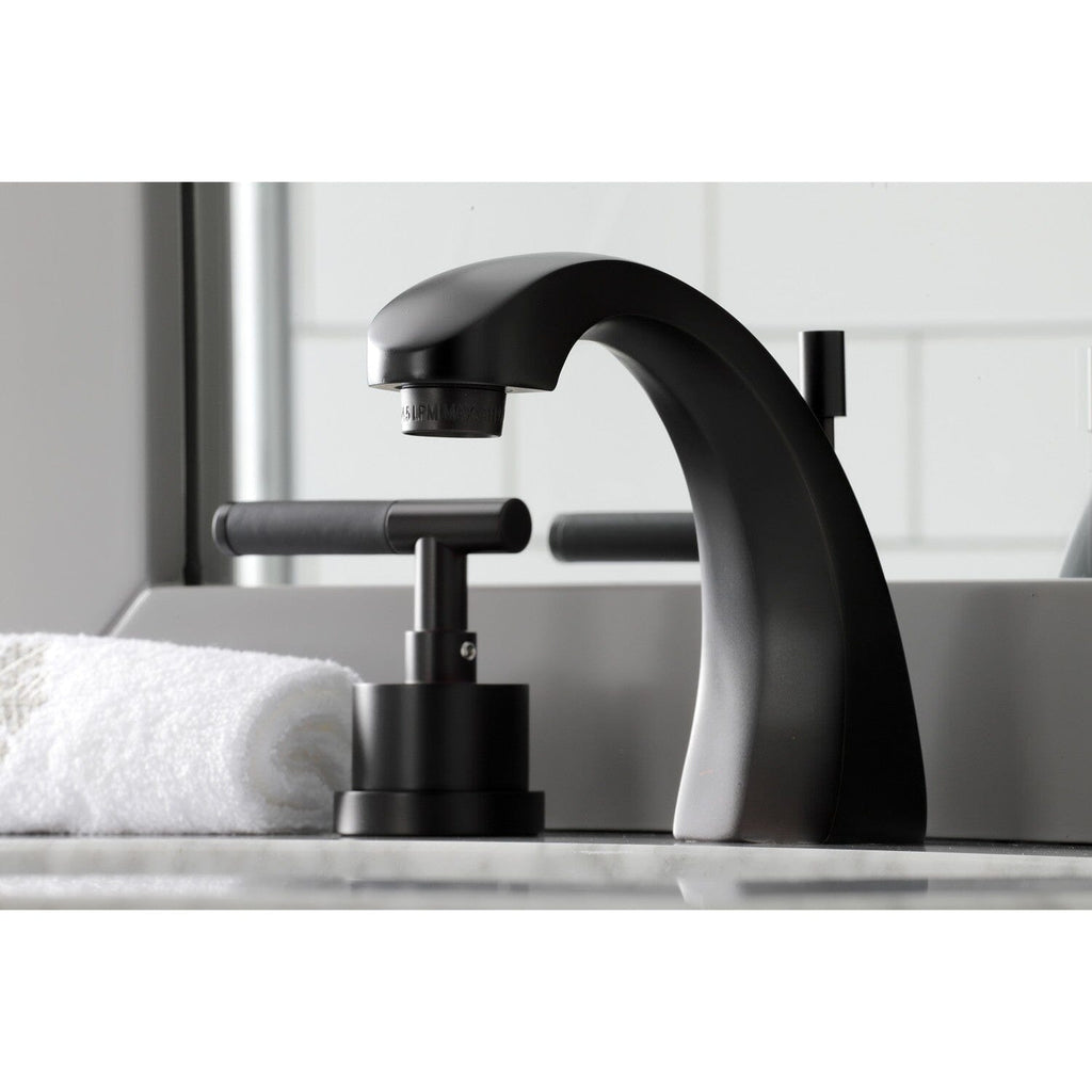 Kaiser Two-Handle 3-Hole Deck Mount Widespread Bathroom Faucet with Brass Pop-Up Drain