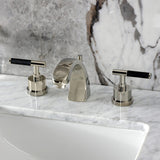 Kaiser Two-Handle 3-Hole Deck Mount Widespread Bathroom Faucet with Brass Pop-Up Drain