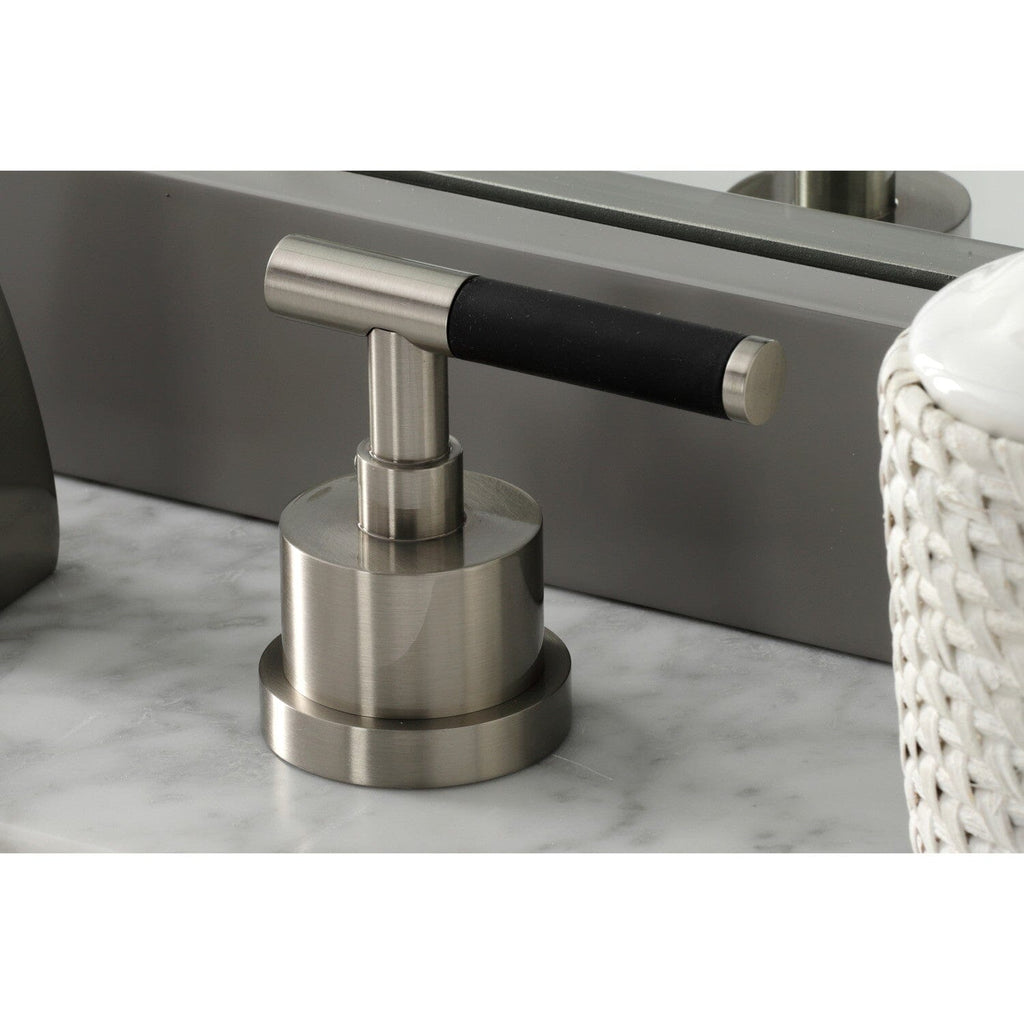 Kaiser Two-Handle 3-Hole Deck Mount Widespread Bathroom Faucet with Brass Pop-Up Drain