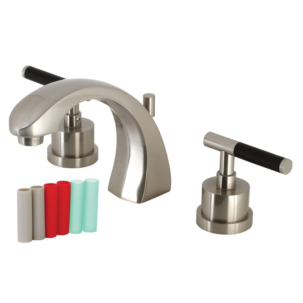 Kaiser Two-Handle 3-Hole Deck Mount Widespread Bathroom Faucet with Brass Pop-Up Drain