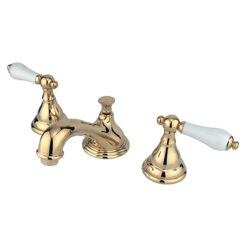 Royale Two-Handle 3-Hole Deck Mount Widespread Bathroom Faucet with Brass Pop-Up Drain