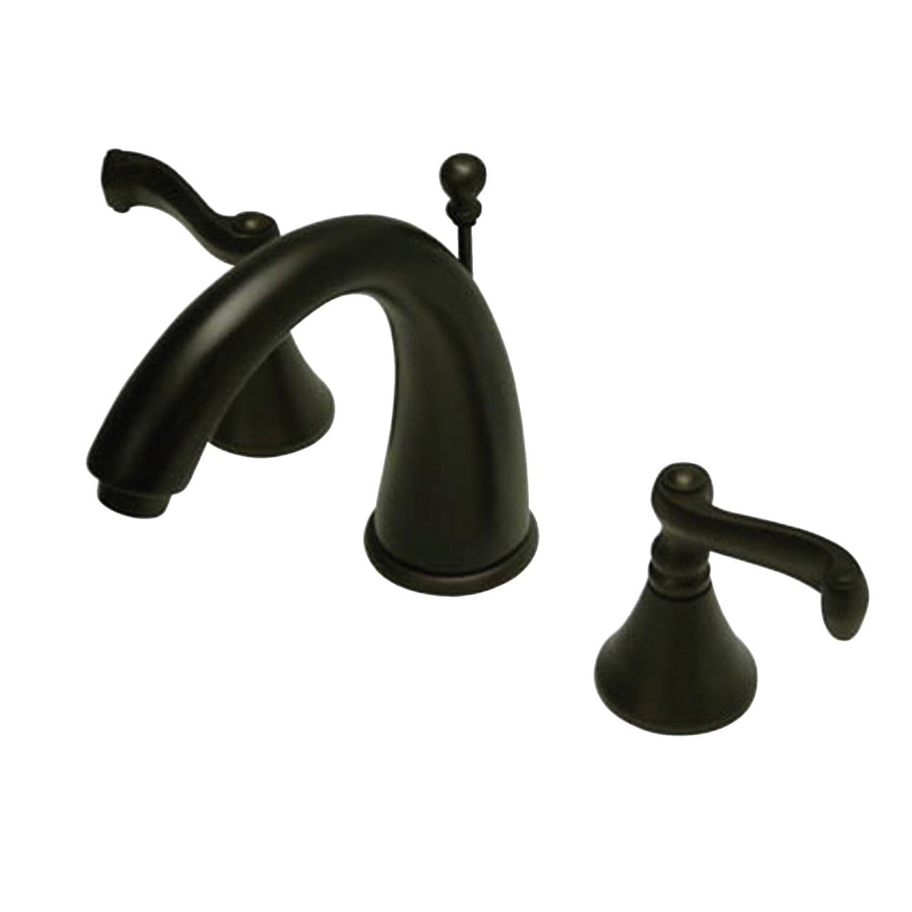Royale Two-Handle 3-Hole Deck Mount Widespread Bathroom Faucet with Brass Pop-Up