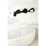 English Country Double-Handle 3-Hole Wall Mount Bathroom Faucet
