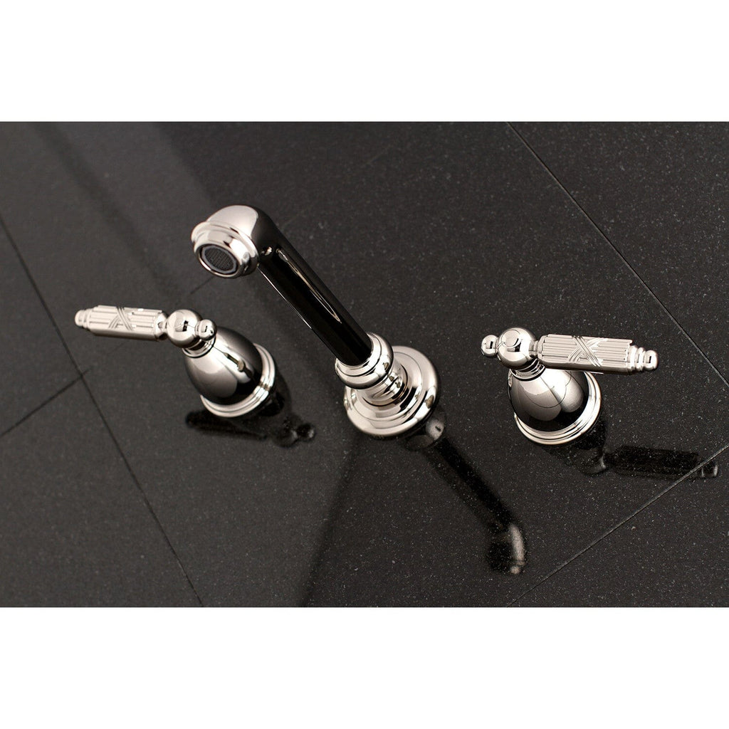 Georgian Double-Handle 3-Hole Wall Mount Bathroom Faucet