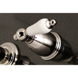 English Country Double-Handle 3-Hole Wall Mount Bathroom Faucet
