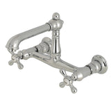 English Country Double-Handle 2-Hole Wall Mount Bathroom Faucet