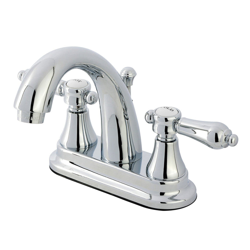 Heirloom Double-Handle 3-Hole Deck Mount 4-Inch Centerset Bathroom Faucet with Brass Pop-Up