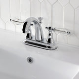 Wilshire Double-Handle 3-Hole Deck Mount 4-Inch Centerset Bathroom Faucet with Brass Pop-Up