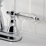 Wilshire Double-Handle 3-Hole Deck Mount 4-Inch Centerset Bathroom Faucet with Brass Pop-Up