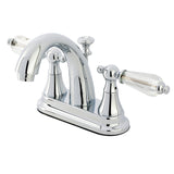 Wilshire Double-Handle 3-Hole Deck Mount 4-Inch Centerset Bathroom Faucet with Brass Pop-Up