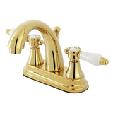 Bel-Air Double-Handle 3-Hole Deck Mount 4-Inch Centerset Bathroom Faucet with Brass Pop-Up