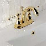 Wilshire Double-Handle 3-Hole Deck Mount 4-Inch Centerset Bathroom Faucet with Brass Pop-Up