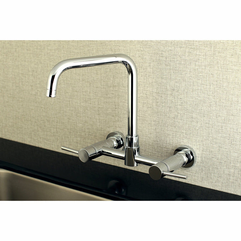 Concord Double-Handle 2-Hole Wall-Mount Bridge Kitchen Faucet