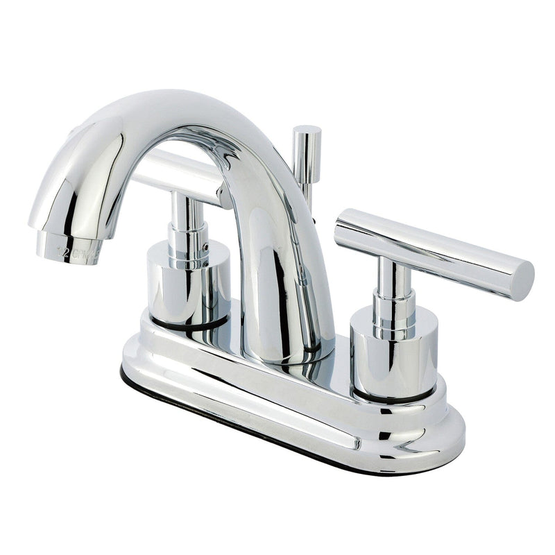 Manhattan Double-Handle 3-Hole Deck Mount 4-Inch Centerset Bathroom Faucet with Brass Pop-Up
