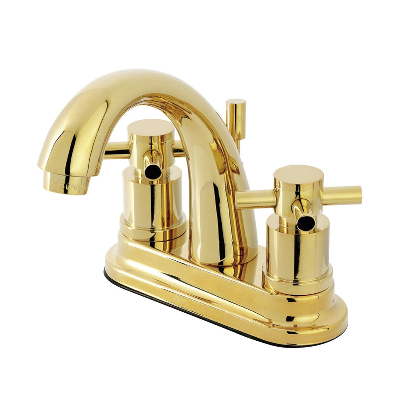Concord Double-Handle 3-Hole Deck Mount 4-Inch Centerset Bathroom Faucet with Brass Pop-Up